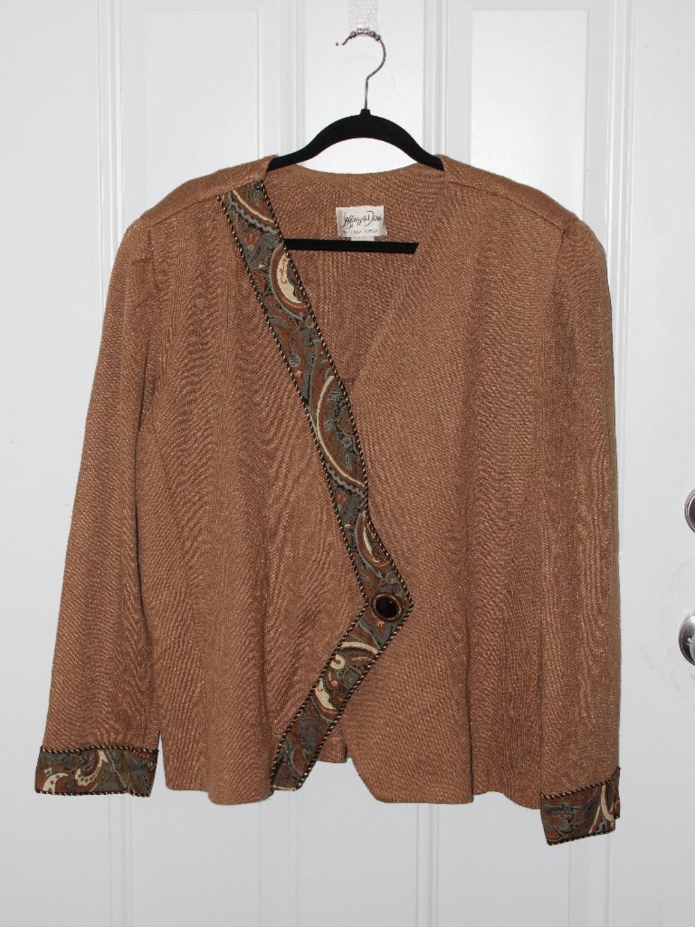 Jeffrey Dara Tan Knit Jacket Sz 20